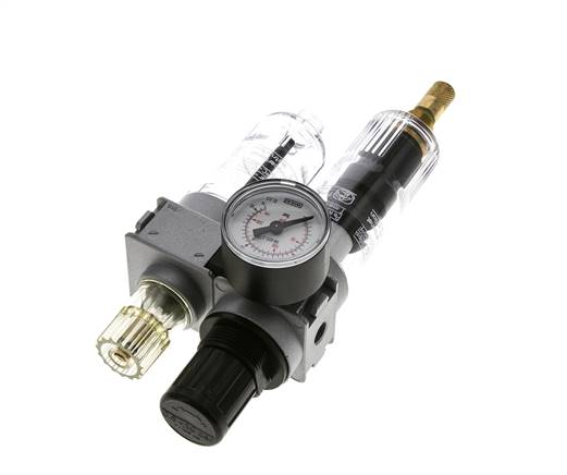 FRL 2-Delig G1/8'' 700l/min 0.5-10.0bar/7-145psi Auto 40 mm Manometer Polycarbonaat Multifix 0