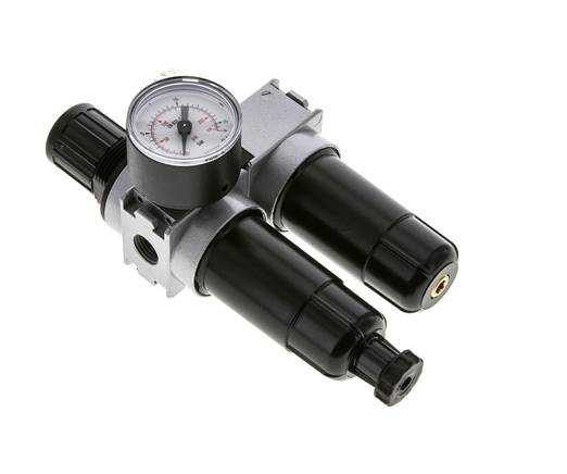 FRL 2-Delig G1/4'' 700l/min 0.5-10.0bar/7-145psi Semi-Auto 40 mm Manometer Metaal Multifix 0