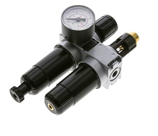 FRL 2-Delig G1/8'' 700l/min 0.5-10.0bar/7-145psi Semi-Auto 40 mm Manometer Metaal Multifix 0