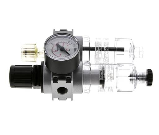 FRL 2-Delig G1/4'' 700l/min 0.5-10.0bar/7-145psi Semi-Auto 40 mm Manometer Polycarbonaat Multifix 0