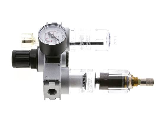 FRL 3-Delig G1/4'' 750l/min 0.5-10.0bar/7-145psi Auto (Gesloten Zonder Druk) 40 mm Manometer Polycarbonaat Multifix 0