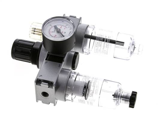 FRL 3-Delig G1/8'' 750l/min 0.5-10.0bar/7-145psi Semi-Auto 40 mm Manometer Polycarbonaat Multifix 0