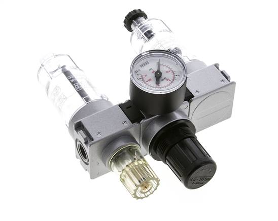 FRL 3-Delig G1/4'' 750l/min 0.5-10.0bar/7-145psi Semi-Auto 40 mm Manometer Polycarbonaat Multifix 0