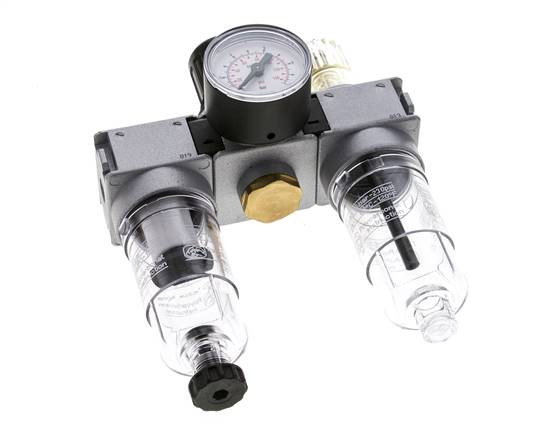 FRL 3-Delig G1/8'' 750l/min 0.2-6.0bar/3-87psi Semi-Auto 40 mm Manometer Polycarbonaat Multifix 0