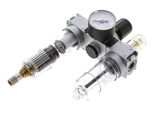 FRL 3-Delig G1/4'' 750l/min 0.5-10.0bar/7-145psi Auto (Gesloten Zonder Druk) 40 mm Manometer Polycarbonaat Multifix 0