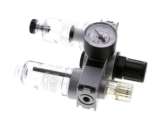 FRL 3-Delig G1/8'' 750l/min 0.5-10.0bar/7-145psi Semi-Auto 40 mm Manometer Polycarbonaat Multifix 0
