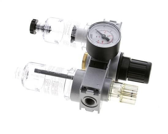FRL 3-Delig G1/4'' 750l/min 0.5-10.0bar/7-145psi Semi-Auto 40 mm Manometer Polycarbonaat Multifix 0