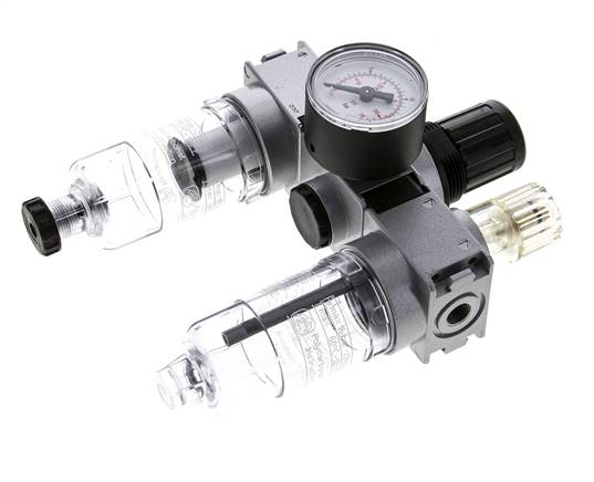 FRL 3-Delig G1/8'' 750l/min 0.5-10.0bar/7-145psi Semi-Auto 40 mm Manometer Polycarbonaat Multifix 0