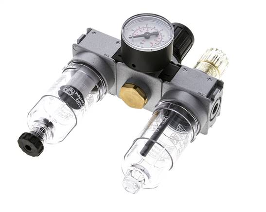 FRL 3-Delig G1/8'' 750l/min 0.2-6.0bar/3-87psi Semi-Auto 40 mm Manometer Polycarbonaat Multifix 0
