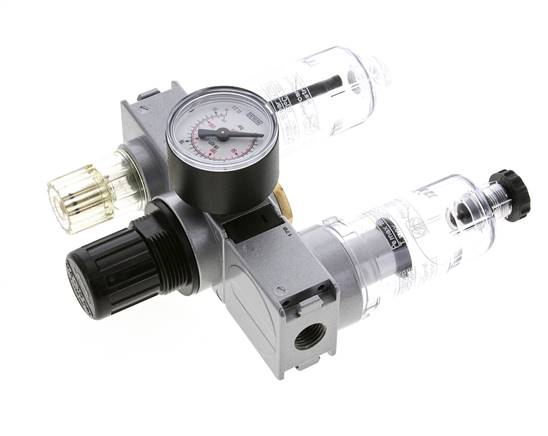 FRL 3-Delig G1/4'' 750l/min 0.5-10.0bar/7-145psi Semi-Auto 40 mm Manometer Polycarbonaat Multifix 0