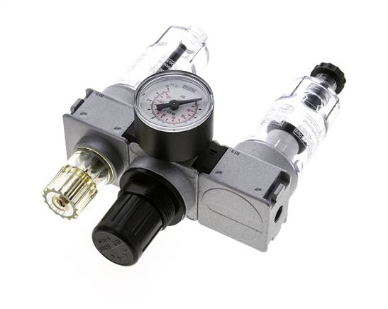 FRL 3-Delig G1/8'' 750l/min 0.2-6.0bar/3-87psi Semi-Auto 40 mm Manometer Polycarbonaat Multifix 0