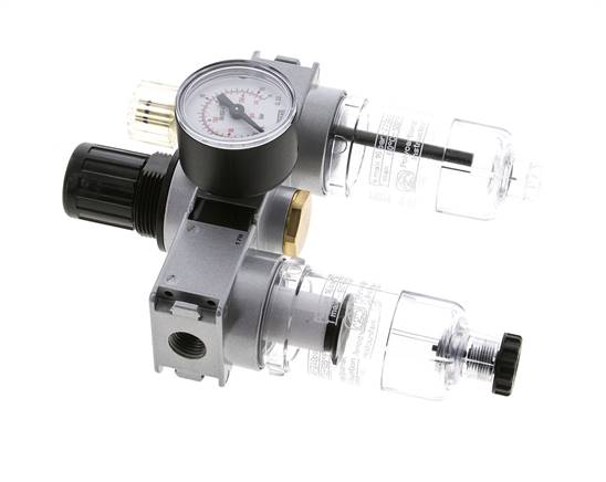 FRL 3-Delig G1/4'' 750l/min 0.5-10.0bar/7-145psi Semi-Auto 40 mm Manometer Polycarbonaat Multifix 0