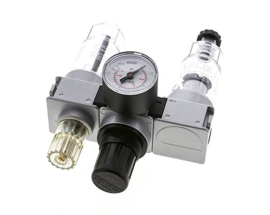 FRL 3-Delig G1/4'' 750l/min 0.5-10.0bar/7-145psi Semi-Auto 40 mm Manometer Polycarbonaat Multifix 0