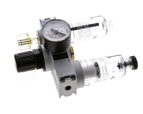FRL 3-Delig G1/8'' 750l/min 0.2-6.0bar/3-87psi Semi-Auto 40 mm Manometer Polycarbonaat Multifix 0