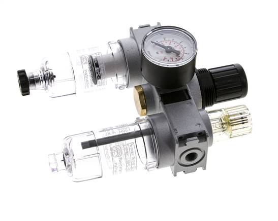 FRL 3-Delig G1/8'' 750l/min 0.2-6.0bar/3-87psi Semi-Auto 40 mm Manometer Polycarbonaat Multifix 0