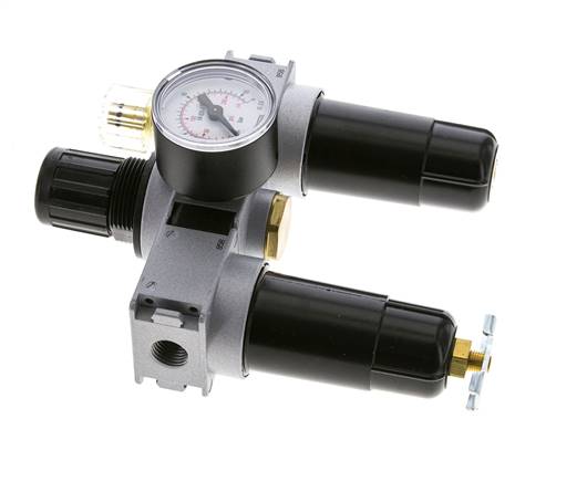 FRL 3-Delig G1/4'' 750l/min 0.5-10.0bar/7-145psi Semi-Auto 40 mm Manometer Metaal Multifix 0
