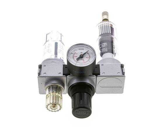FRL 3-Delig G1/4'' 750l/min 0.5-10.0bar/7-145psi Auto (Gesloten Zonder Druk) 40 mm Manometer Polycarbonaat Multifix 0