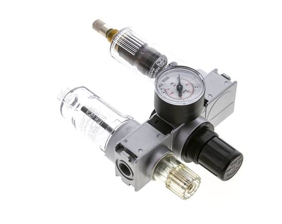 FRL 3-Delig G1/4'' 750l/min 0.5-10.0bar/7-145psi Auto (Gesloten Zonder Druk) 40 mm Manometer Polycarbonaat Multifix 0