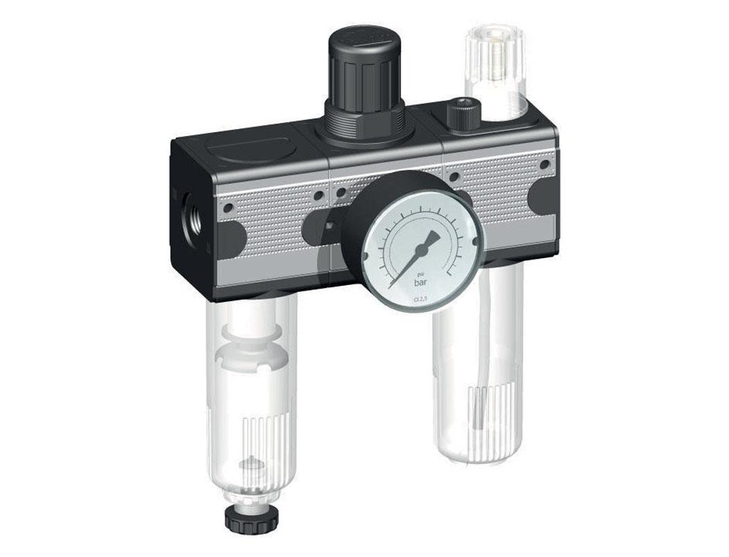 FRL 3-Delig G1/4'' 1200l/min 0.5-10.0bar/7-145psi Auto Metal Multifix 1