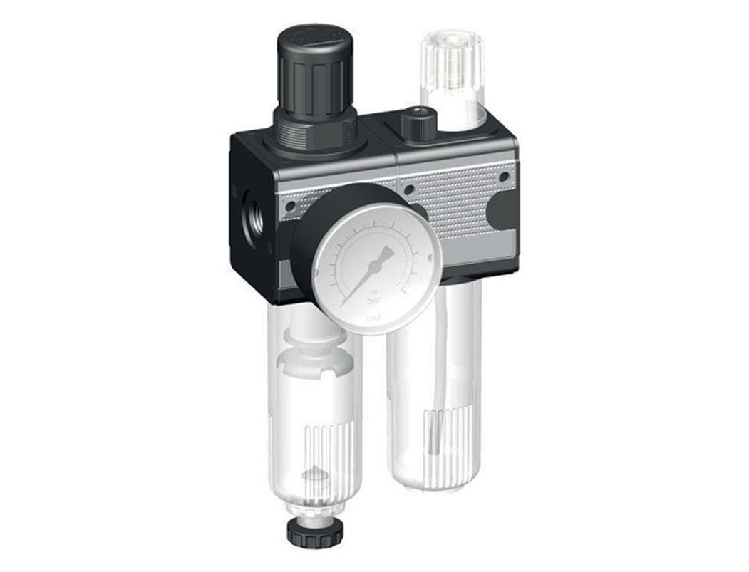 FRL 2-Delig G1/4'' 1200l/min 0.1-3.0bar/1-44psi Semi-Auto Metal Multifix 1