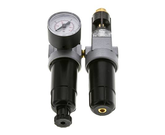 FRL 2-Delig G1/8'' 350l/min 0.5-10.0bar/7-145psi Semi-Auto Metalen Standaard 0
