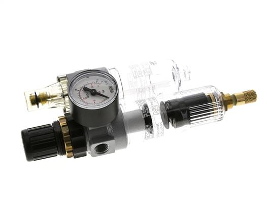FRL 2-Delig G1/4'' 350l/min 0.5-10.0bar/7-145psi Auto Polycarbonaat Standaard 0