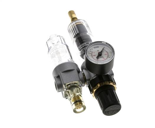 FRL 2-Delig G1/4'' 350l/min 0.5-10.0bar/7-145psi Auto Polycarbonaat Standaard 0