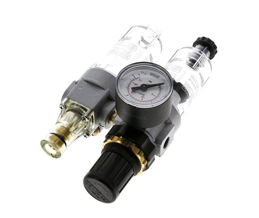 FRL 2-Delig G1/8'' 350l/min 0.5-10.0bar/7-145psi Semi-Automatisch Polycarbonaat Standaard 0