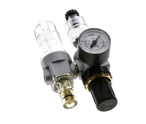 FRL 2-Delig G1/4'' 350l/min 0.5-10.0bar/7-145psi Semi-Automatisch Polycarbonaat Standaard 0