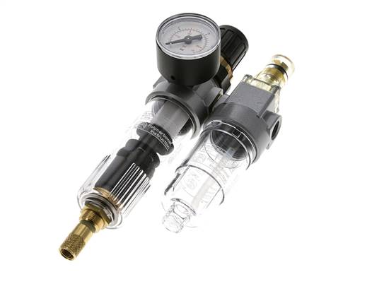 FRL 2-Delig G1/4'' 350l/min 0.5-10.0bar/7-145psi Auto Polycarbonaat Standaard 0