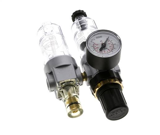 FRL 2-Delig G1/8'' 350l/min 0.5-6.0bar/7-87psi Semi-Automatisch Polycarbonaat Standaard 0