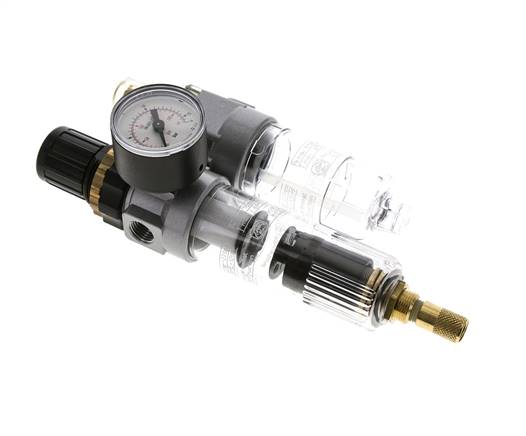 FRL 2-Delig G1/4'' 350l/min 0.5-10.0bar/7-145psi Auto Polycarbonaat Standaard 0