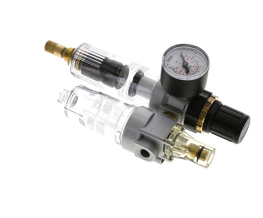 FRL 2-Delig G1/8'' 350l/min 0.5-6.0bar/7-87psi Auto Polycarbonaat Standaard 0