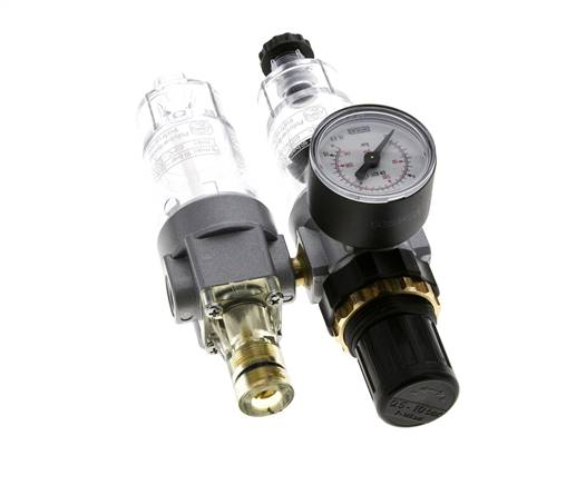 FRL 2-Delig G1/8'' 350l/min 0.5-10.0bar/7-145psi Semi-Automatisch Polycarbonaat Standaard 0