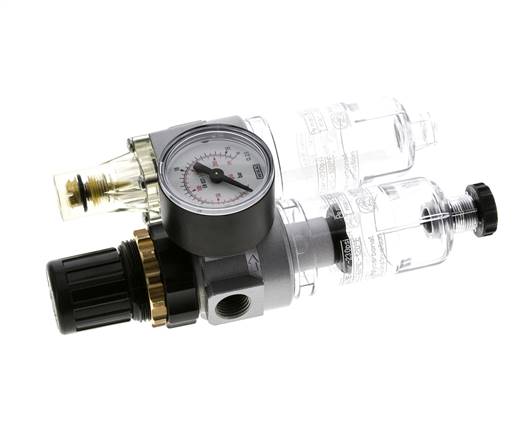 FRL 2-Delig G1/4'' 350l/min 0.5-10.0bar/7-145psi Semi-Automatisch Polycarbonaat Standaard 0