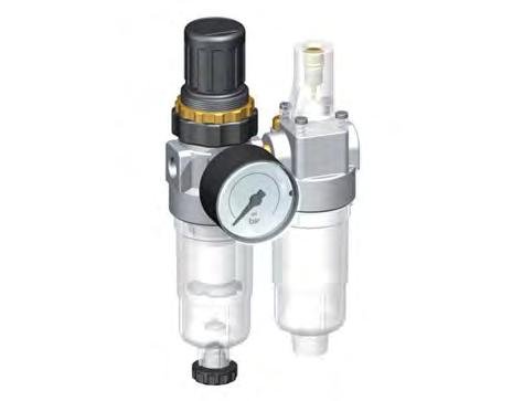 FRL 2-Delig G1/8'' 350l/min 0.5-10.0bar/7-145psi Semi-Auto Metalen Standaard 0