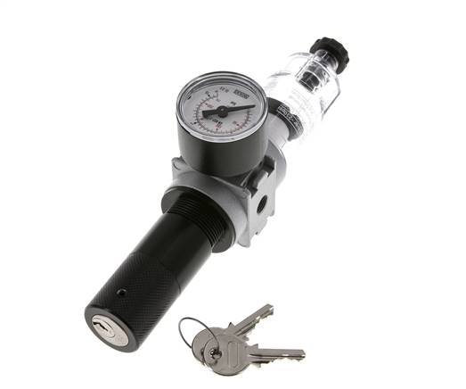 Filter-Regelaar G1/8'' 1450l/min 0,5-10,0bar/7-145psi 40 mm Manometer Cilinderlock Multifix 0