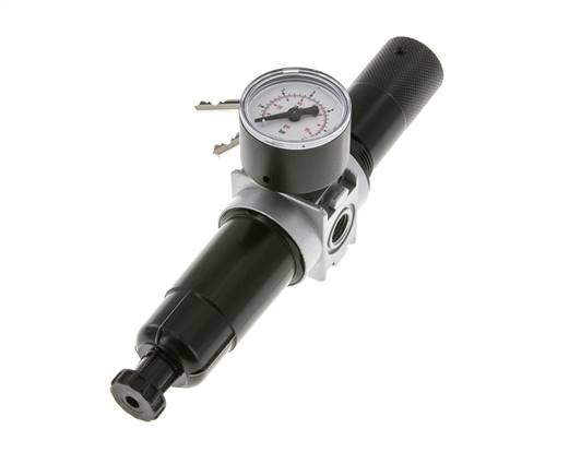 Filter-Regelaar G1/4'' 1450l/min 0,1-3,0bar/1-44psi 40 mm Manometer Cilinderlock Multifix 0