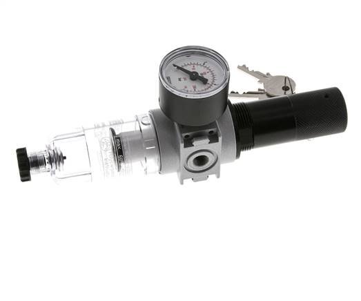 Filter-Regelaar G1/8'' 1450l/min 0,5-10,0bar/7-145psi 40 mm Manometer Cilinderlock Multifix 0