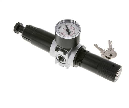 Filter-Regelaar G1/4'' 1450l/min 0,1-3,0bar/1-44psi 40 mm Manometer Cilinderlock Multifix 0