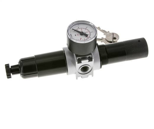 Filter-Regelaar G1/4'' 1450l/min 0,1-3,0bar/1-44psi 40 mm Manometer Cilinderlock Multifix 0