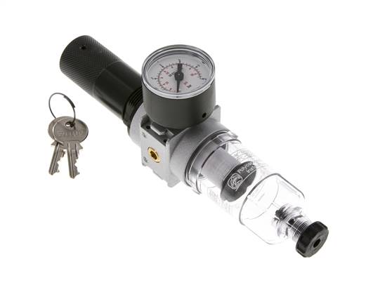Filter-Regelaar G1/8'' 1450l/min 0,1-3,0bar/1-44psi 40 mm Manometer Cilinderlock Multifix 0