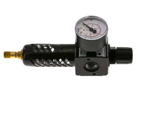 Filter-Regulator G3/8'' 1600l/min 0.5-10.0bar/7-145psi Auto Beschermende Kooi Polycarbonaat Multifix 1