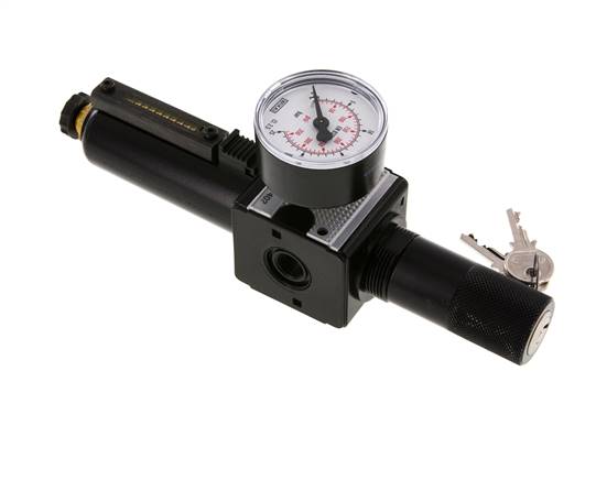 Filter-Regelaar G1/4'' 1600l/min 0.5-16.0bar/7-232psi Cilinderlock Multifix 1
