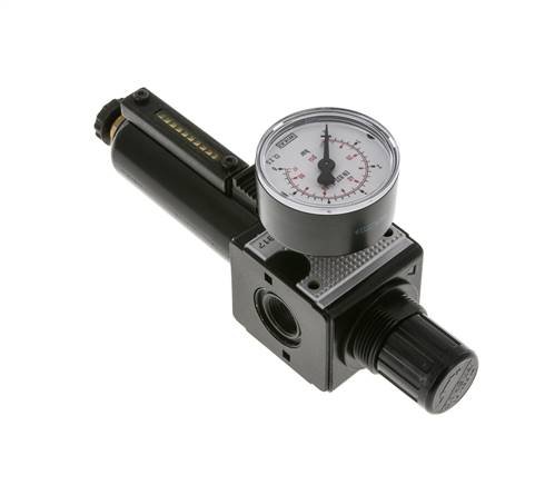 Filter-Regulator G3/8'' 1600l/min 0.1-3.0bar/1-44psi Semi-Auto Metal Multifix 1