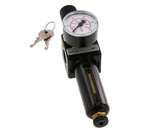 Filter-Regelaar G1/4'' 1600l/min 0.5-16.0bar/7-232psi Cilinderlock Multifix 1
