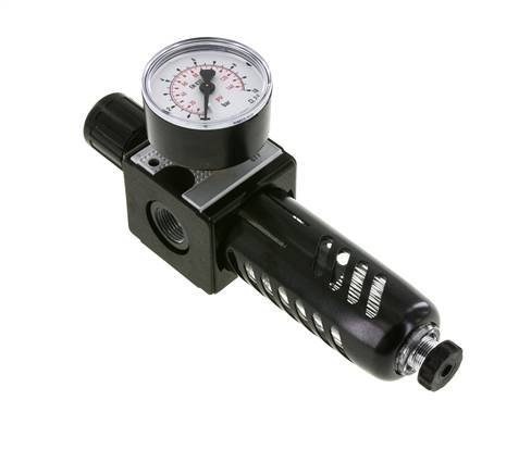 Filter-Regulator G3/8'' 1600l/min 0.2-6.0bar/3-87psi Semi-Auto Beschermende Kooi Polycarbonaat Multifix 1