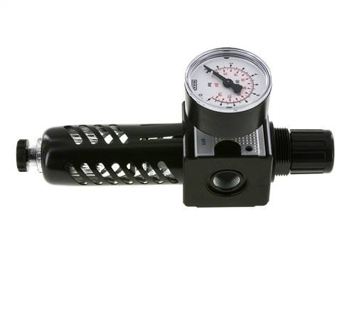 Filter-Regulator G3/8'' 1600l/min 0.2-6.0bar/3-87psi Semi-Auto Beschermende Kooi Polycarbonaat Multifix 1