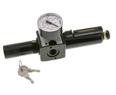 Filter-Regulator G3/8'' 1600l/min 0.5-16.0bar/7-232psi Semi-Auto Cilinderslot Metaal Multifix 1