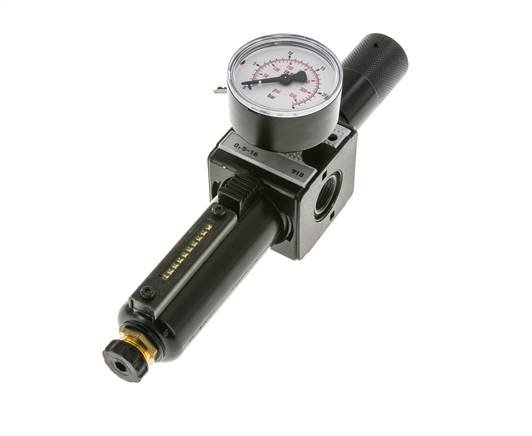 Filter-Regulator G3/8'' 1600l/min 0.5-16.0bar/7-232psi Semi-Auto Cilinderslot Metaal Multifix 1
